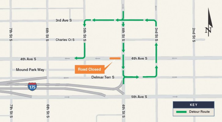 4th Avenue South to Close at US 92 (4th Street South)